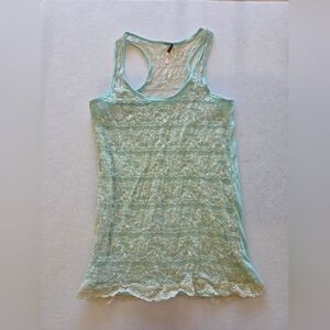 Poof! Lace Tank Top - Mint Green
